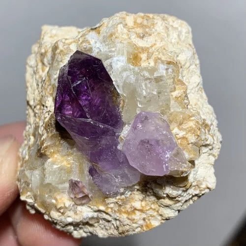 Amethyst Quartz Crystal In Calcite Muqur Ghazni AFGHANISTAN 59g