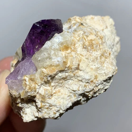 Amethyst Quartz Crystal In Calcite Muqur Ghazni AFGHANISTAN 59g