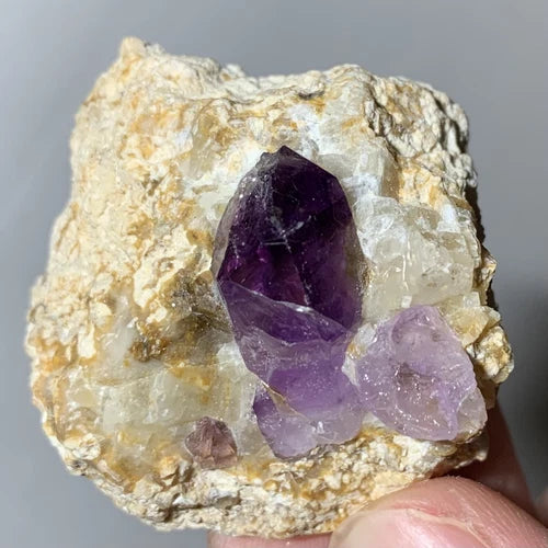 Amethyst Quartz Crystal In Calcite Muqur Ghazni AFGHANISTAN 59g