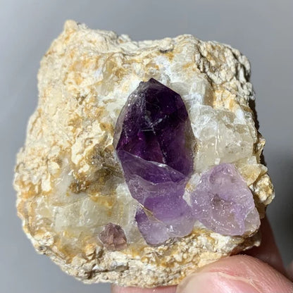 Amethyst Quartz Crystal In Calcite Muqur Ghazni AFGHANISTAN 59g