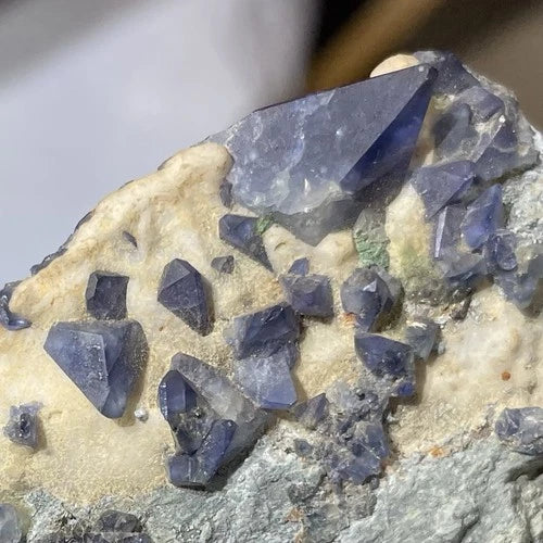 Benitoite Crystals In Crossite Matrix San Benito Co CALIFORNIA USA