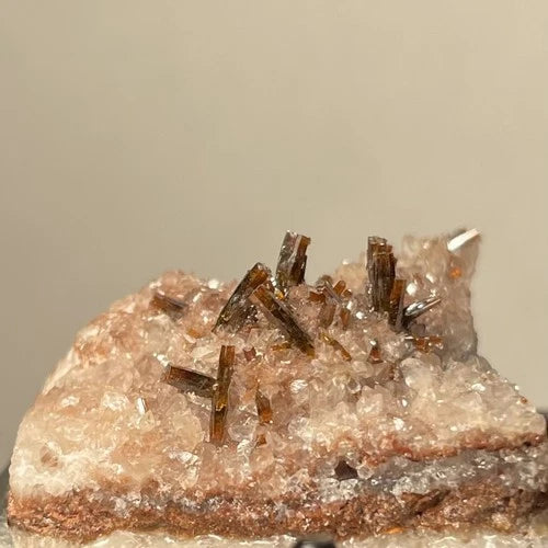 Endlichite / Vanadinite on Calcite Crystals Chihuahua MEXICO