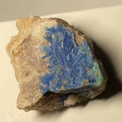 Linarite Crystals on Quartz from NEW MEXICO