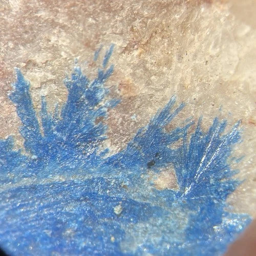 Linarite Crystals on Quartz from NEW MEXICO